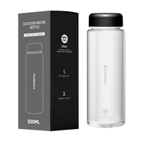Bouteille d'eau en plastique Tritan 0,5 L avec couvercle, sans BPA, personnalisable avec logo, compatible lave-vaisselle, vente en gros d'usine