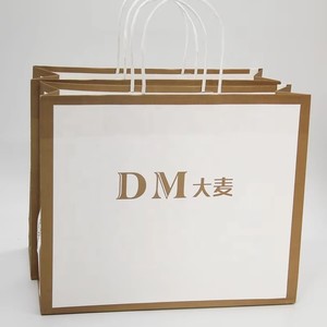 Sac en papier <span class=keywords><strong>Euro</strong></span> Tote personnalisé imprimé sur mesure, blanc mat laminé, avec bord doré - Product Image 5