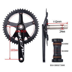 Juego de Bielas Bolany de Aleación, Diseño Hueco, 48T 49T, 144 BCD, 165mm, Plato de Cadena BSA BB68/73MM, para Bicicleta de Montaña y Piñón Fijo - Product Image 1