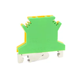 Borne de fil vert jaune USLKG-2.5 Toute combinaison de bornier borne de terre de rail DIN