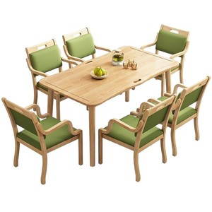 Juego de mesa y sillas de comedor, 4 piezas, muebles de madera duraderos para adultos mayores en residencias y apartamentos - Product Image 5