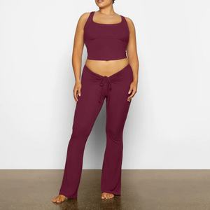 กางเกงออกกำลังกายคุณภาพสูงขายส่งสำหรับผู้หญิง กางเกงโยคะเนื้อนุ่มแบบรัดรูปสั่งทำได้ - Product Image 5