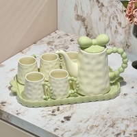 Service à thé YUBIN en porcelaine style crème, tasses et soucoupes écologiques résistantes à la chaleur, pour table basse, salon, hôtellerie