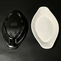 Nouveau produit : Assiette à collation en mélamine blanche en forme de bateau, écologique, durable, petite assiette, plat de service pour gâteaux de fête, pour hôtel