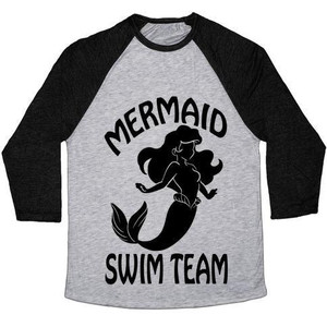 Maglietta da baseball unisex Tri-Blend della squadra di nuoto Mermaid - Product Image 1