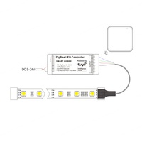 Controlador de Tira LED Inteligente Tuya Zigbee de 180W, 4 Canales, Doble Color RGB/RGBW/RGBCCT/RGBCW, Regulable, 30M, Control Remoto, DC5V-24V