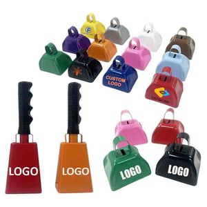 Hot Selling Customized <strong>3</strong> Inch Cowbell Metal Cowbells Promotional Custom Logo Cheer Bells Cowbell - Product Image 1