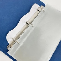 PU-Portfolio Marineblau Leder Spielkarte Album Karten buch Ordner Binder einschl ießlich 30 Hülsens eiten mit Goldfolie-Stempel-Logo