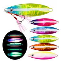 Grosir 80g 100g kepala Jig Metal memancing air asin dengan pisau Spinner cepat jatuh Pitch umpan kail Jigging umpan