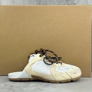 <b>Half</b> <b>slip</b> on designer style slippers top-quality genuine leather laced design fashionable brand sports slippers - Product Image 4