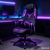 Chaise de jeu ergonomique en maille avec cadre en acier inoxydable, base pivotante, accoudoirs fixes, pour la maison et le bureau - Confortable pour une utilisation prolongée et inclinable