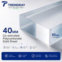 Vente en gros de panneaux transparents résistants aux UV de 30 mm, 35 mm et 40 mm, en polycarbonate extrudé solide