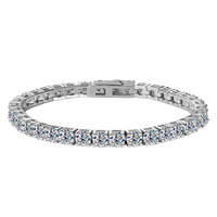 Bracelet chaîne à griffes entièrement serti de diamants de haute qualité pour femme, bijoux fins d'été exquis, bracelets tennis en moissanite pour femme, cadeaux