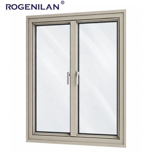 Fenêtre à battant ultra-étroite en aluminium <span class=keywords><strong>de</strong></span> style américain Rogenilan, à <span class=keywords><strong>double</strong></span> <span class=keywords><strong>vitrage</strong></span>, économie d'énergie, pour maisons - Product Image 1