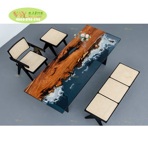 Nueva llegada hecho a mano en Stock mesa de madera resina epoxi Playa Blanca playa palisandro mesa de comedor - Product Image 1