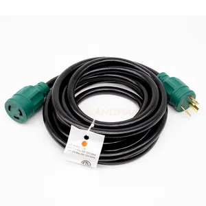 etl approved locking series heavy duty nema l5-30p/l5-30r plug locking generator extension cord