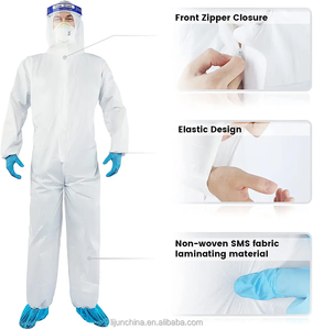 Microporeux jetable non tissé imperméable de peinture industrielle combiné avec le panneau arrière de SMS combinaison protectrice de haute qualité - Product Image 2