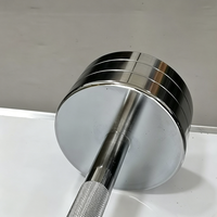 Barre de musculation droite chromée personnalisée avec logo, 10KG-50KG, électroplaquée, pour la musculation en salle de sport