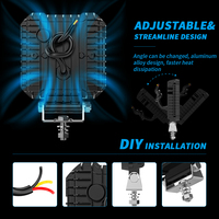 Luz de Trabajo LED Espumoso de 4 Pulgadas y 12V, Luz Estroboscópica con Haz de Luz Amarillo, DRL para Camioneta, Barco, 4x4, ATV, SUV, Coche, Todoterreno, Faro Auxiliar