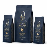 Sac à café personnalisé avec valve et fermeture éclair, fond plat imprimé, emballage Bolsas De Cafe, pochette à café en aluminium mat