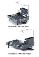 Accessoires de cuisine support à vaisselle professionnel pour le rangement et l'organisation à domicile 2 niveaux en acier inoxydable 304 entièrement personnalisable
