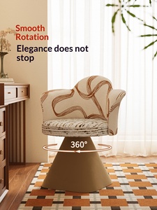 Comodidad 360 °   Silla Giratoria de Tela Moderna <span class=keywords><strong>con</strong></span> <span class=keywords><strong>Respaldo</strong></span> Curvo para Dormitorio o Vestidor - Product Image 4