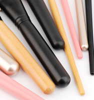 Pinceaux éventail personnalisés DIY avec manche en bois pour le maquillage des joues, faible MOQ, délai de livraison court, prix de gros, matériaux en stock