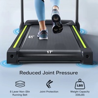 Penjualan Terbaik Treadmill lipat elektrik rumah Monitor Data Waktu Nyata lipat mudah program 3. 5hp Motor 3-Level miring LED