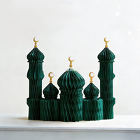 Ensemble de décoration de mosquée en papier nid d'abeille de luxe, certifié CE, décoration de table islamique portable pour la célébration de l'Aïd