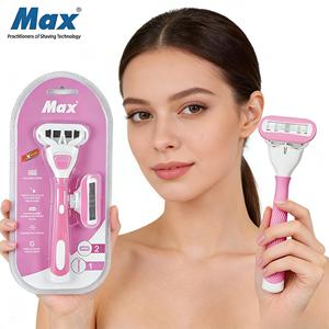 Max Hot Sell Six <span class=keywords><strong>Rasoir</strong></span> de sécurité pour femmes à lame en acier inoxydable rose pour <span class=keywords><strong>rasoir</strong></span> féminin avec tête pivotante - Product Image 1