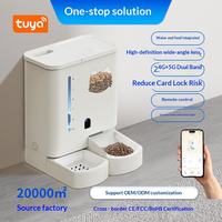 Distributeur automatique intelligent pour animaux de compagnie avec distributeur d'eau, contrôle à distance par application WiFi, caméra HD, enregistrement vocal pour chats et chiens, alimentation programmée