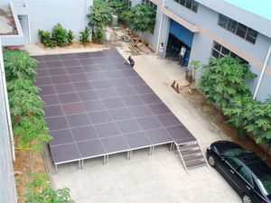 طاولة سطح خشبية خارجية عالية الجودة ، مرحلة الحدث من الألومنيوم ، مرحلة دي جي محمولة - Product Image 2