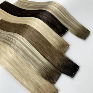 Extensions de <span class=keywords><strong>cheveux</strong></span> humains Tophelle Russie de bonne qualité, fabriquées à la machine Double Draw, 28 pouces, Volume Genius Weft - Product Image 1