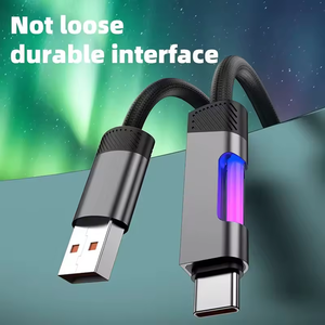 Câble de charge rapide USB-C Type-C en nylon tressé avec lumière LED arc-en-ciel de 1 m 100 W pour <span class=keywords><strong>iPhone</strong></span> 16 15 <span class=keywords><strong>Pro</strong></span> Max Plus, téléphones mobiles, appareils photo - Product Image 5