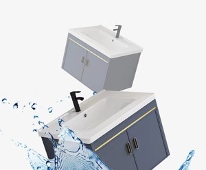 Ensemble <span class=keywords><strong>de</strong></span> meubles <span class=keywords><strong>de</strong></span> salle <span class=keywords><strong>de</strong></span> bain simple pour hôtel, vasque en aluminium - Product Image 5