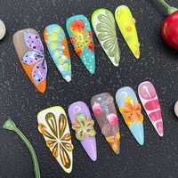 Fournisseur de Faux Ongles en Acrylique Épais Décorés de Strass Exquis, Peints à la Main, Sculptés en Gel Doux, Faits à la Main