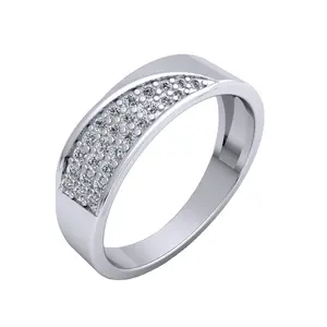 세련된 남자의 보석 포장 세트 다이아몬드 반지의 여러 줄 925 스털링 실버 기념일 선물 결혼 반지