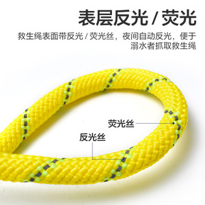 Cuerda de Rescate Acuática Yasian de 9.5mm, Cuerda de Seguridad Reflectante Flotante de Polímero de Alta Calidad con Anillo Fluorescente para Rescate en Piscinas - Product Image 2