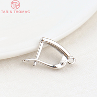 Vente en gros de fermoirs de boucles d'oreilles en laiton couleur or 24 carats en forme de U avec trou de suspension, accessoires de fabrication de bijoux DIY de haute qualité