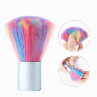 Brosse de nettoyage de poussière pour ongles GUYO à manche argenté, poils doux de haute qualité, personnalisable avec logo pour salon de manucure, élimination de la poussière des ongles