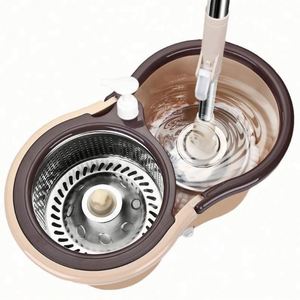 Household Cleaning Hands-free Four-Side Wringing Steel <b>Mop</b> Bucket Set 360 Degree Rotating Head Extendable <b>Handle</b> High Capacity - Product Image 2