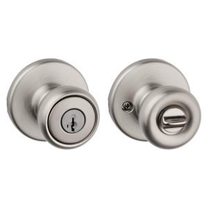 Kunci Pintu Masuk dengan Gagang Berkunci Aman, untuk Pintu Depan, Kamar Tidur, Satin Nikel, Anti Maling, Kunci Pintar, Hotel, Apartemen - Product Image 1