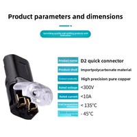 Conector Rápido D2, Bloque de Terminales para Cables, Conector de Cable para Iluminación LED, Conector Enchufable de 2 Pines sin Herramientas, Material de Cobre