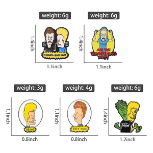 Broches en émail de films de dessins animés drôles <span class=keywords><strong>Beavis</strong></span> et Butt Head Broches Insigne de revers en métal Cadeau de bijoux de mode - Product Image 6