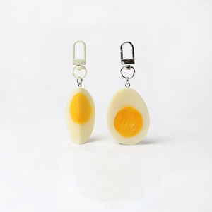 Uionen Creative Simulation Half Boiled Egg Keychain, Funny Egg Shape <b>Bag</b> Pendant Key Chain Fashion Jewelry <b>Bag</b> <b>Charm</b> Accessory - Product Image 2