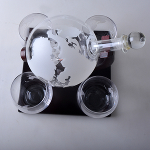 Set Decanter per Whisky in Vetro Borosilicato con Mappa Incisa 1000ml con Tappo e 4 Bicchieri - Product Image 5