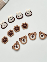 Schattige dierenkleding accessoires, stoffen patches & berenpootjes, wateroplosbaar, gemaakt in China, sample beschikbaar