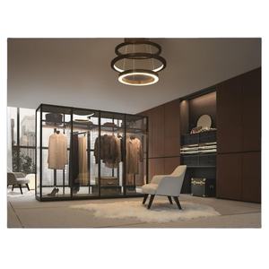 Armoire de chambre à coucher de luxe en panneaux de particules, armoires simples et détachables avec porte battante, décoration contemporaine, armoires scandinaves - Product Image 5