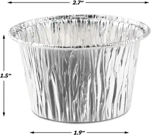 뚜껑과 숟가락이있는 도매 일회용 라메 킨 알루미늄 호일 컵케익 베이킹 컵, 오븐 안전 미니 케이크 통 머핀 컵
