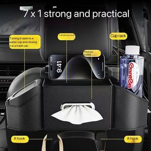 Boîte de <span class=keywords><strong>rangement</strong></span> en cuir pour dossier de siège de voiture, multifonctionnelle, grande capacité, porte-gobelet suspendu au dossier, boîte de <span class=keywords><strong>rangement</strong></span> pour voiture - Product Image 2